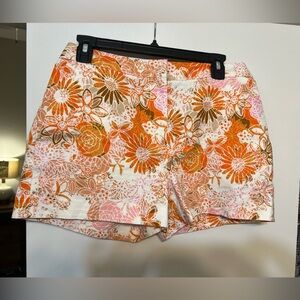 1901 floral short shorts size 6